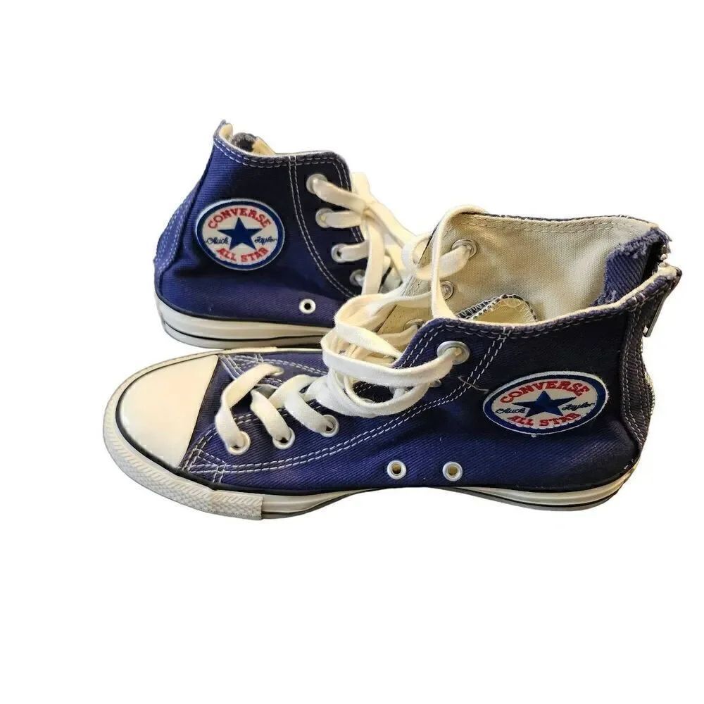 Converse Chuck Taylor All Star Hightops Back Zip-Up NWOT Navy 144782C women's si